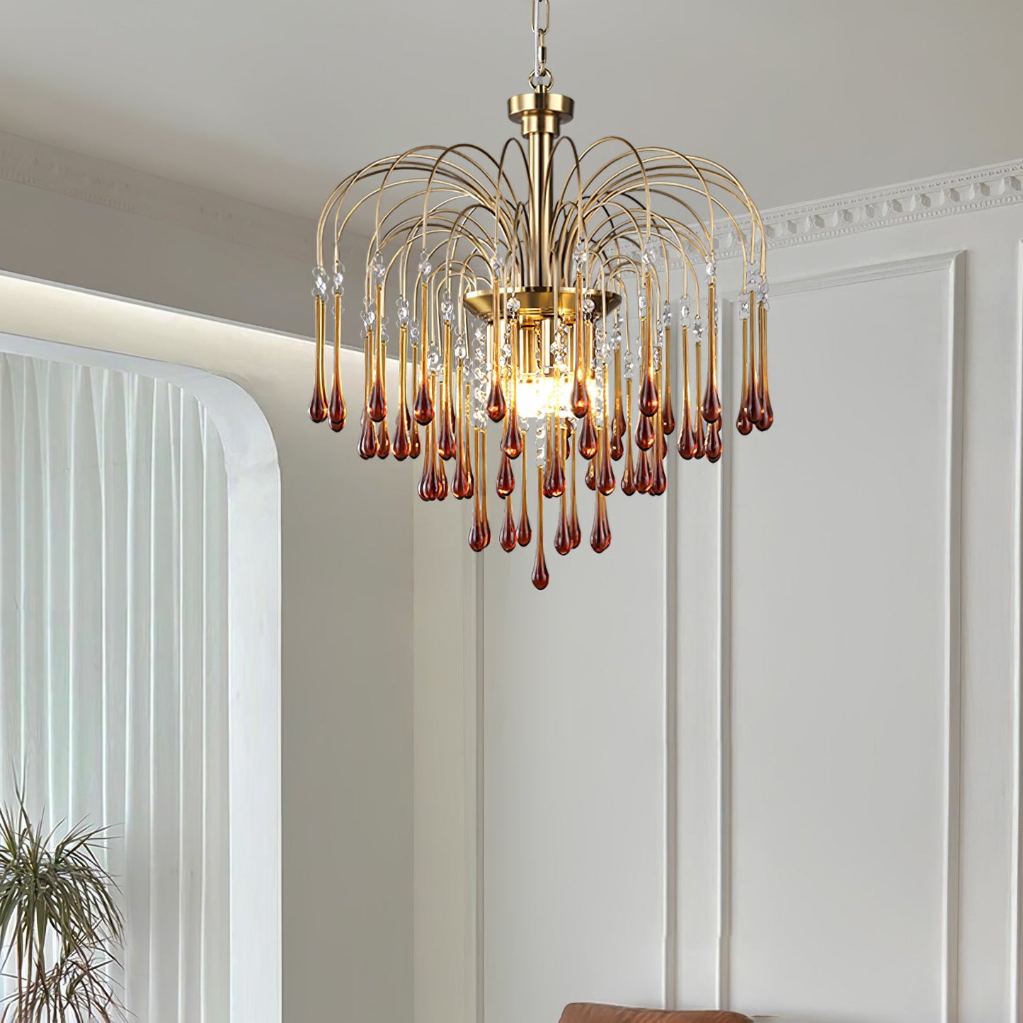Maltose Chandelier - Elegant Lighting Fixture with Adjustable Height &