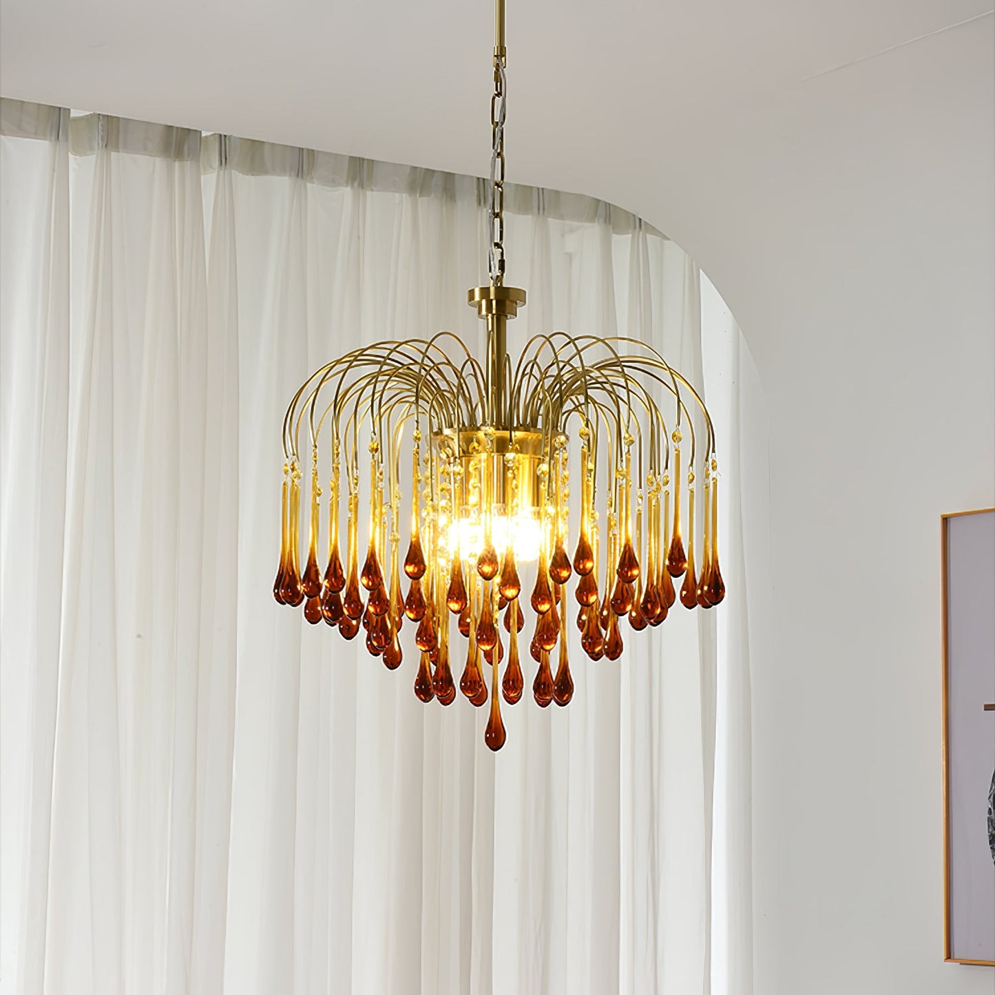 Maltose Chandelier - Elegant Lighting Fixture with Adjustable Height &