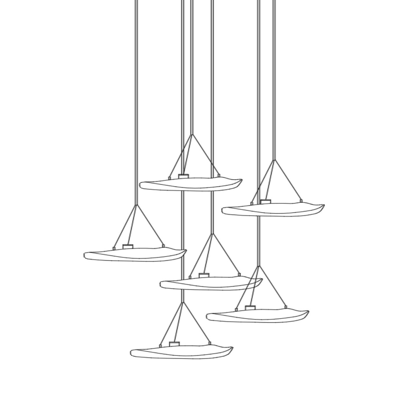 Manta Drift Chandelier - Modern Design with Adjustable Height & LED Li