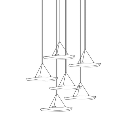 Manta Drift Chandelier - Modern Design with Adjustable Height & LED Li