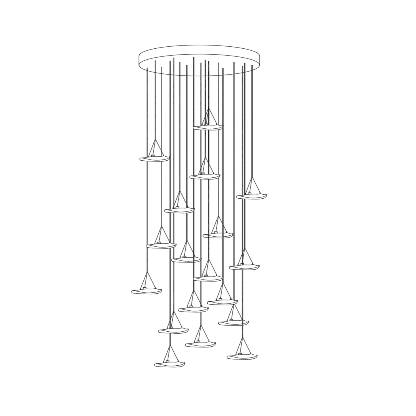 Manta Drift Chandelier - Modern Design with Adjustable Height & LED Li
