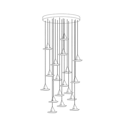 Manta Drift Chandelier - Modern Design with Adjustable Height & LED Li