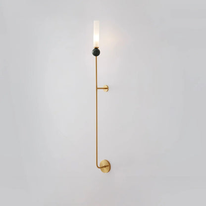 Elegant Marble Vertical Wall Lamp with Adjustable Brightness & Energy