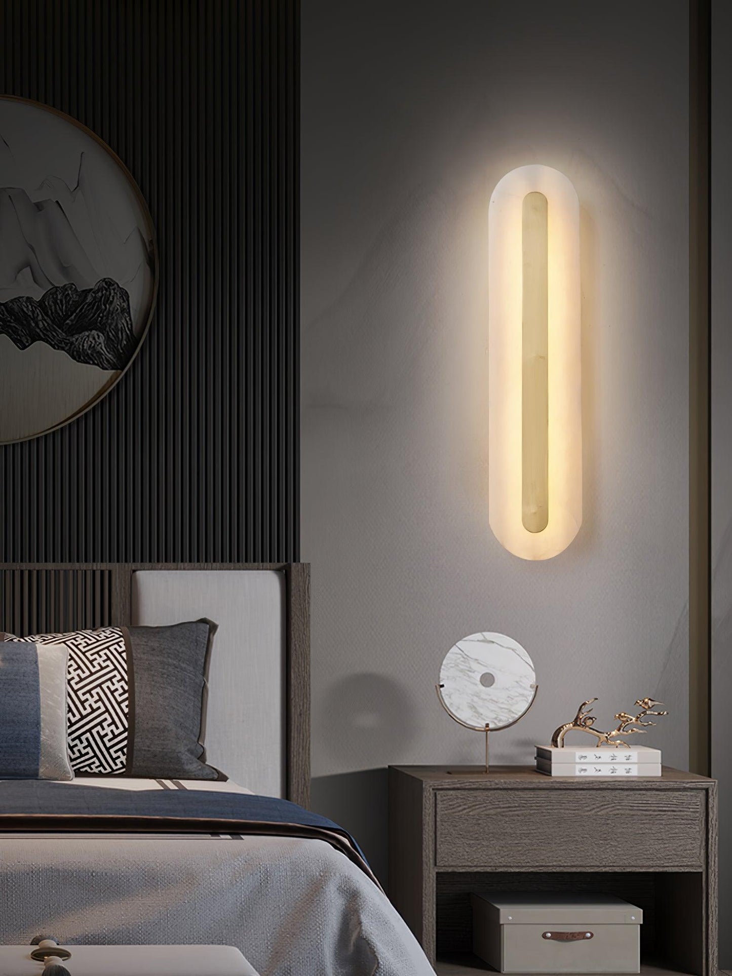 Alabaster Rounded Wall Light - Soft Glow & Energy Efficient Design