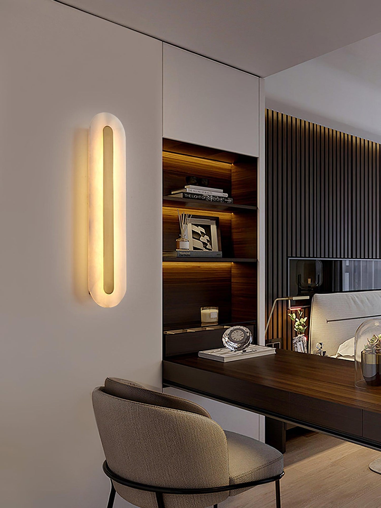 Alabaster Rounded Wall Light - Soft Glow & Energy Efficient Design