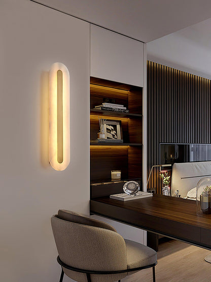 Alabaster Rounded Wall Light - Soft Glow & Energy Efficient Design