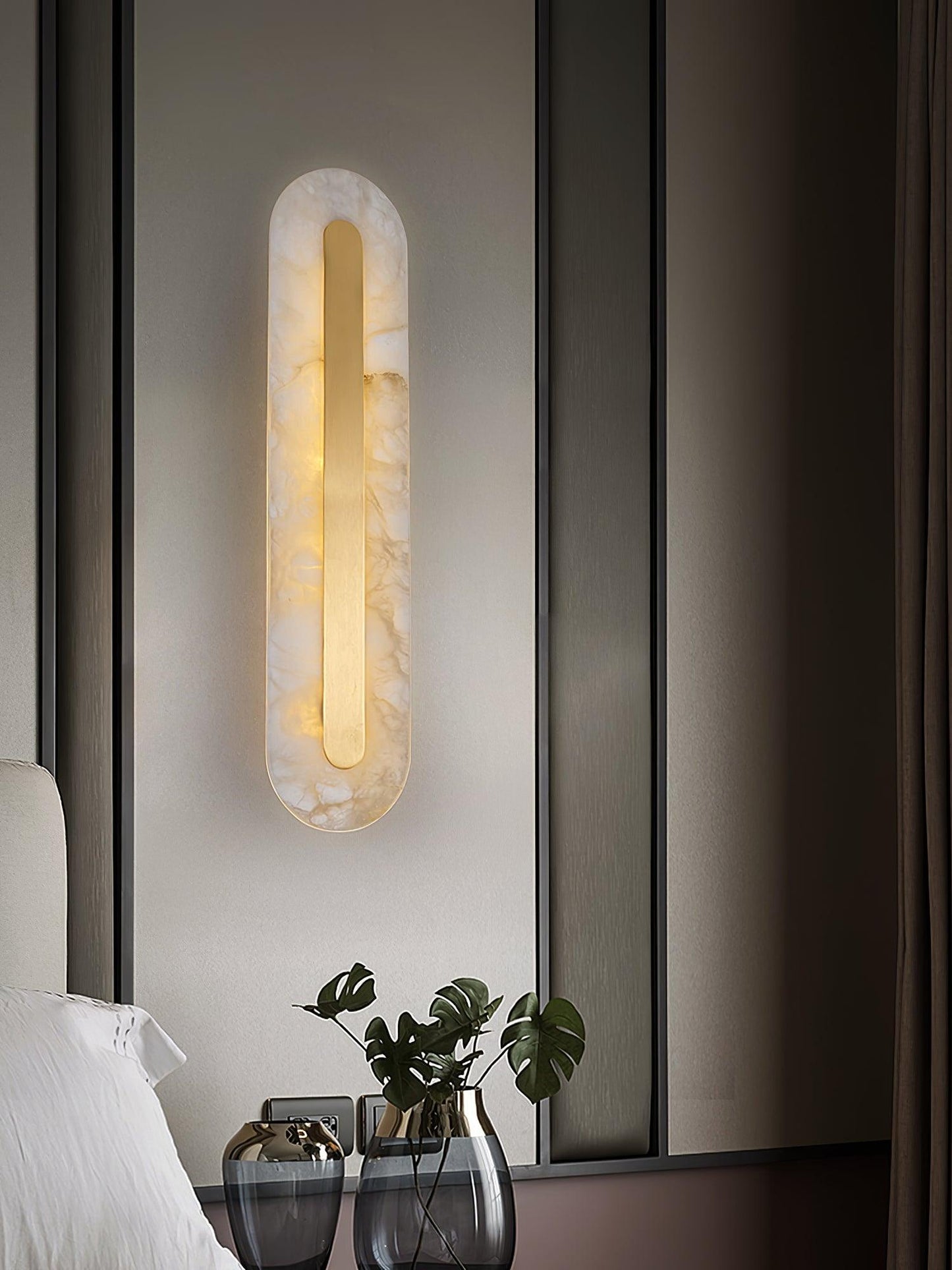 Alabaster Rounded Wall Light - Soft Glow & Energy Efficient Design
