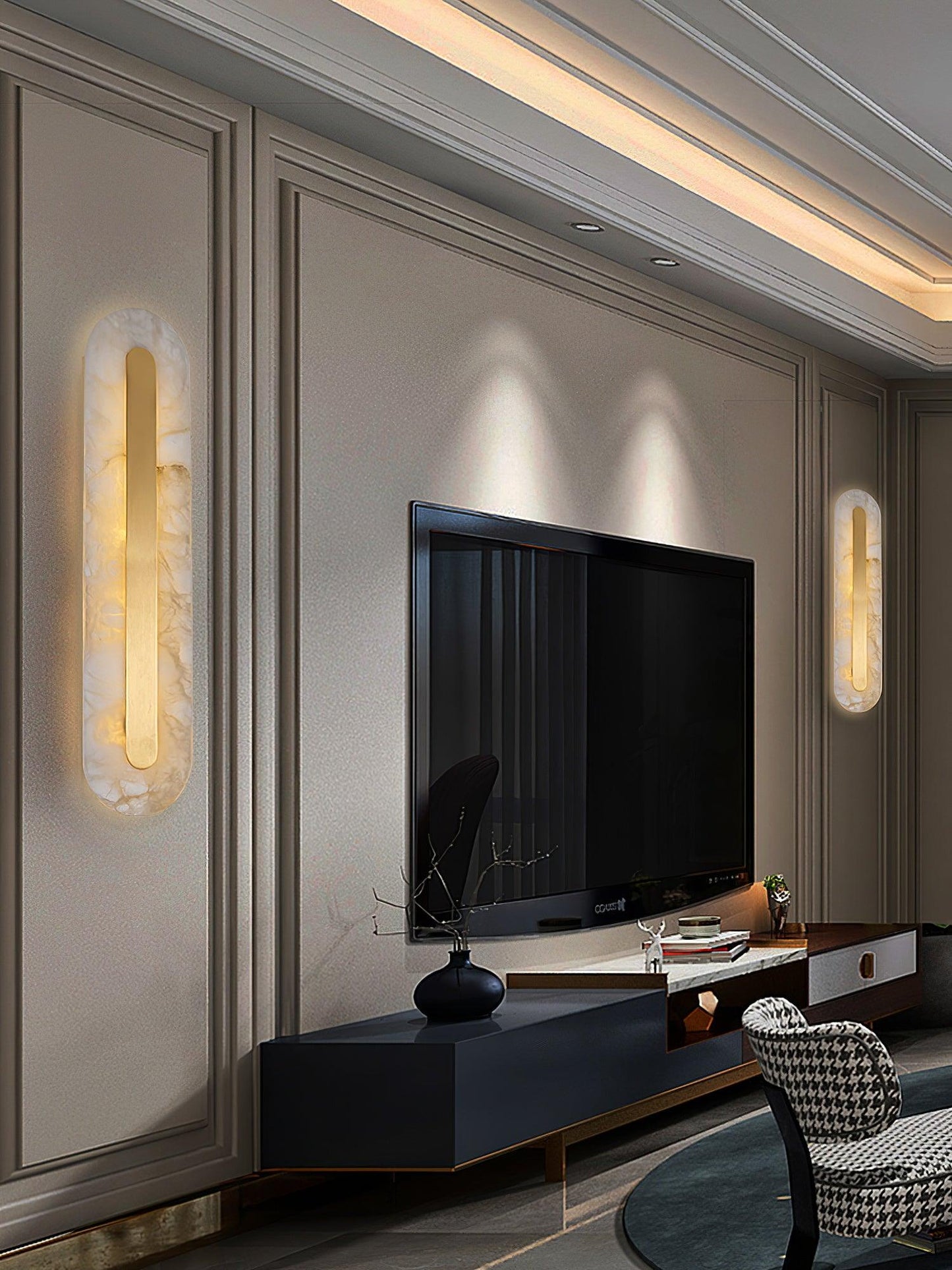 Alabaster Rounded Wall Light - Soft Glow & Energy Efficient Design