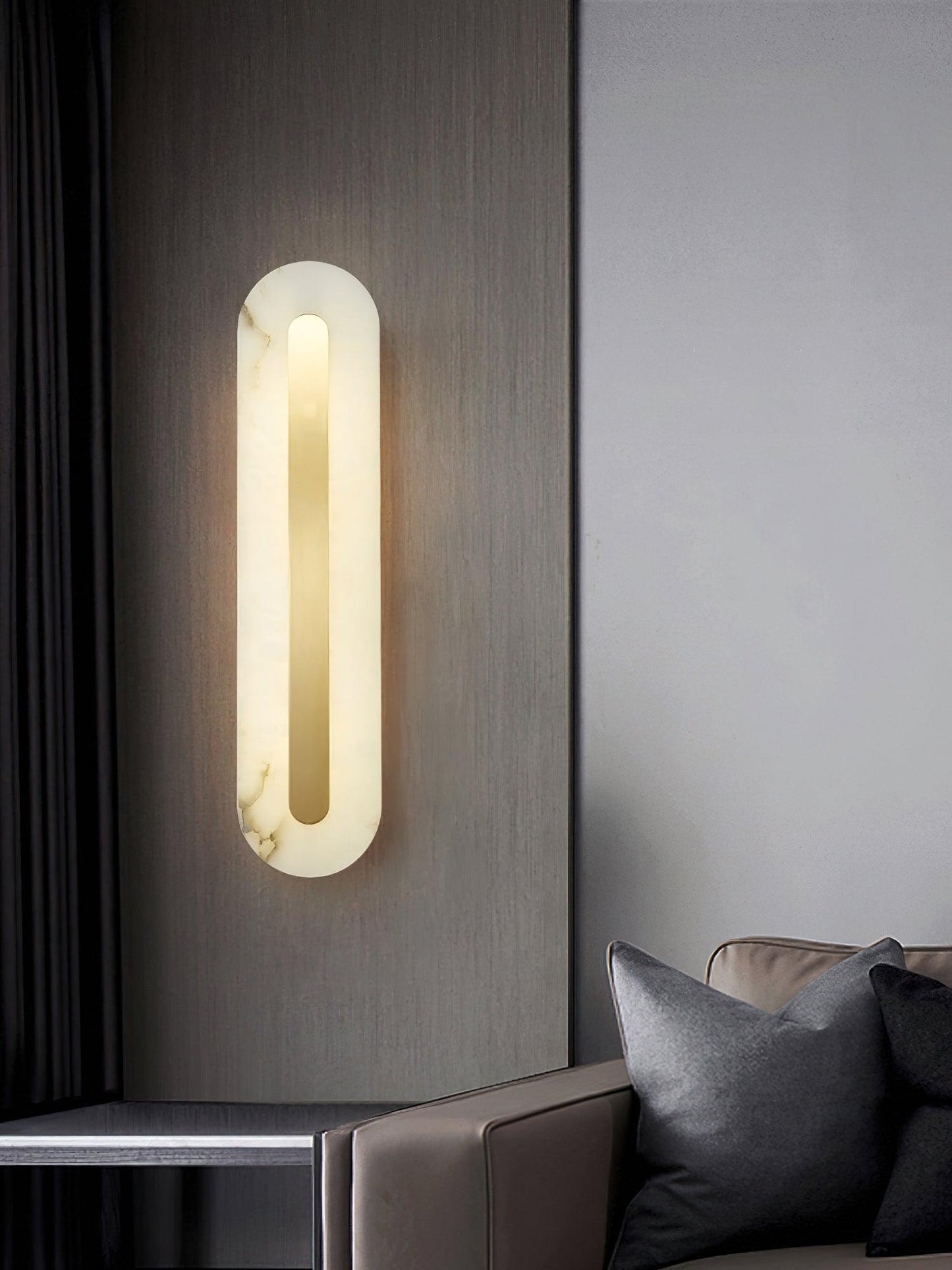 Alabaster Rounded Wall Light - Soft Glow & Energy Efficient Design