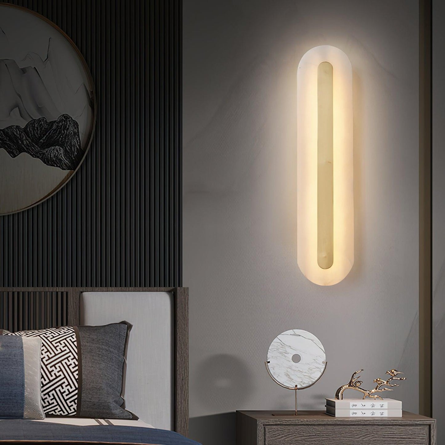 Alabaster Rounded Wall Light - Soft Glow & Energy Efficient Design