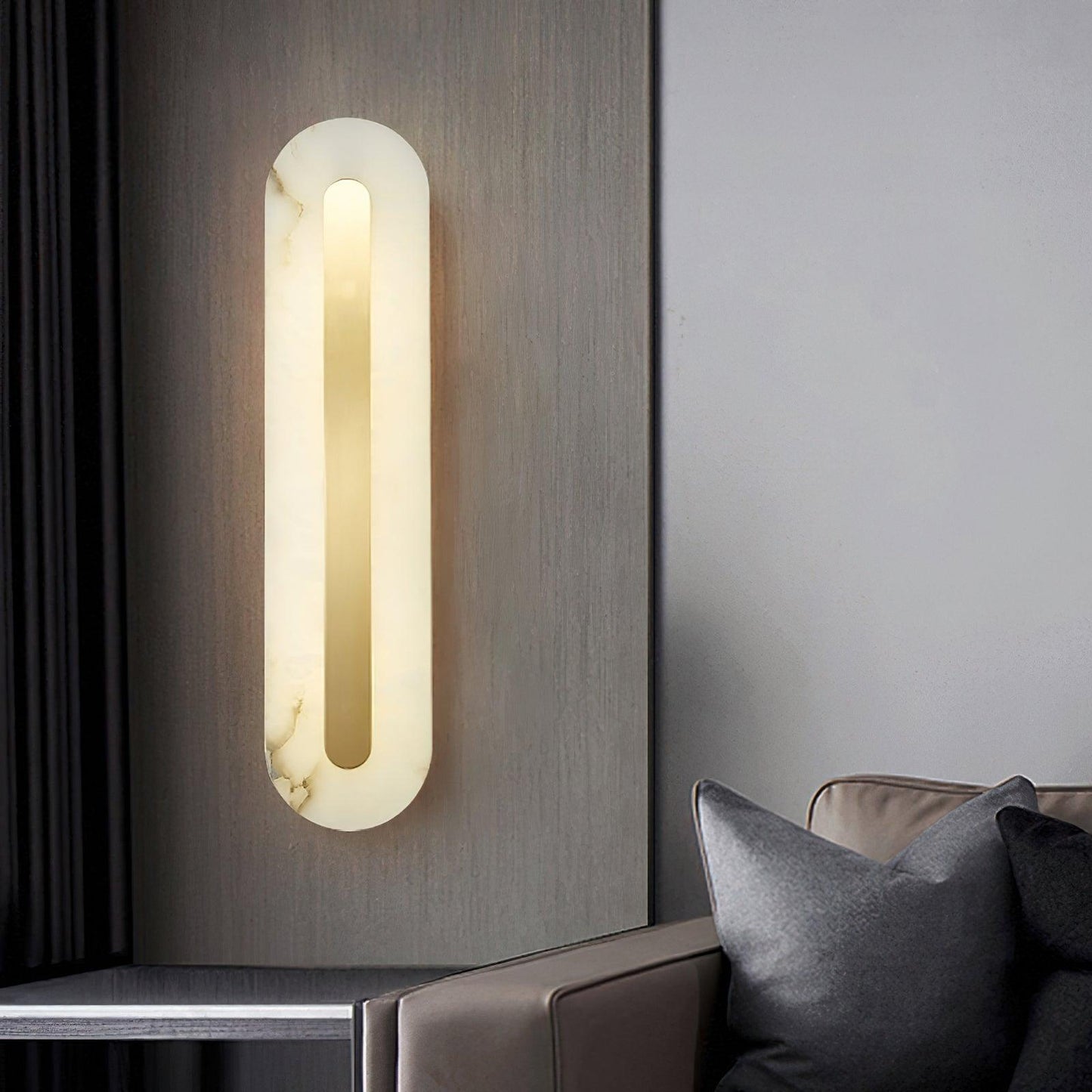 Alabaster Rounded Wall Light - Soft Glow & Energy Efficient Design