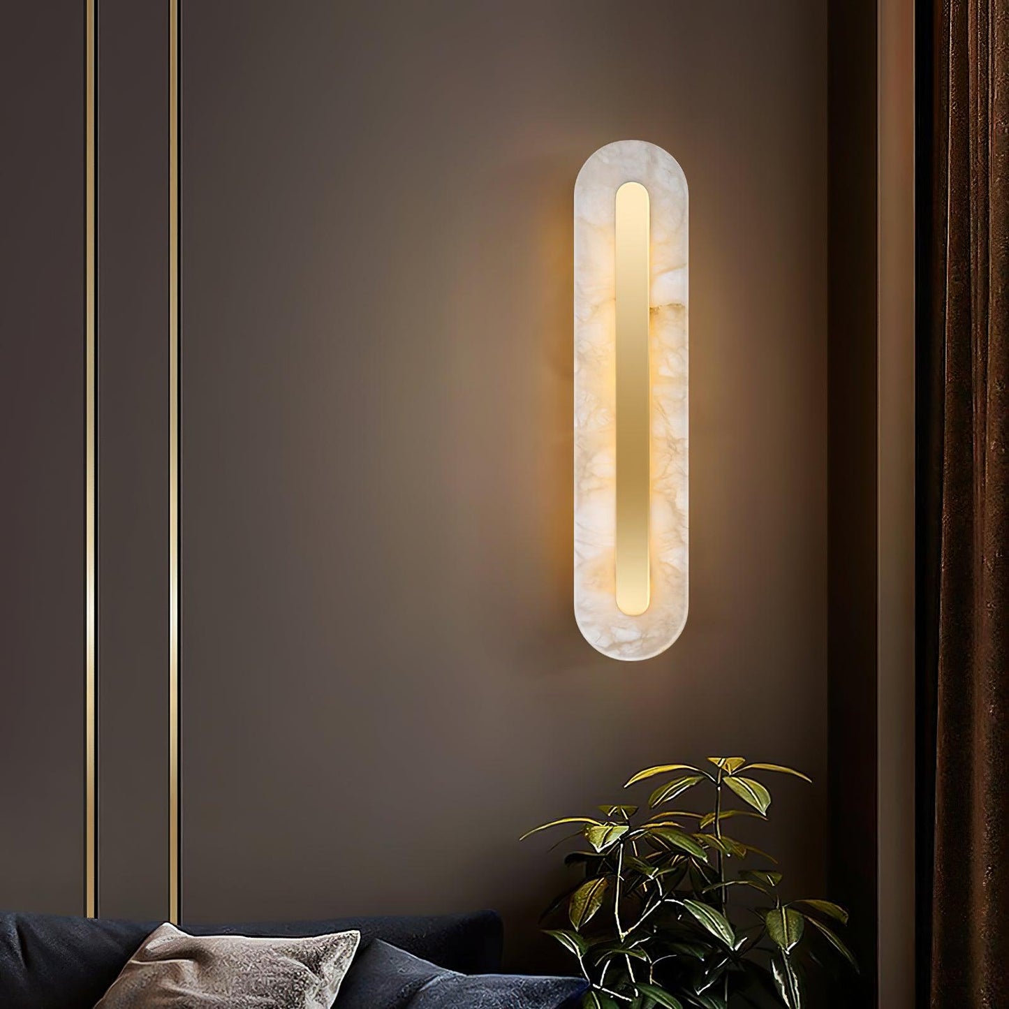 Alabaster Rounded Wall Light - Soft Glow & Energy Efficient Design
