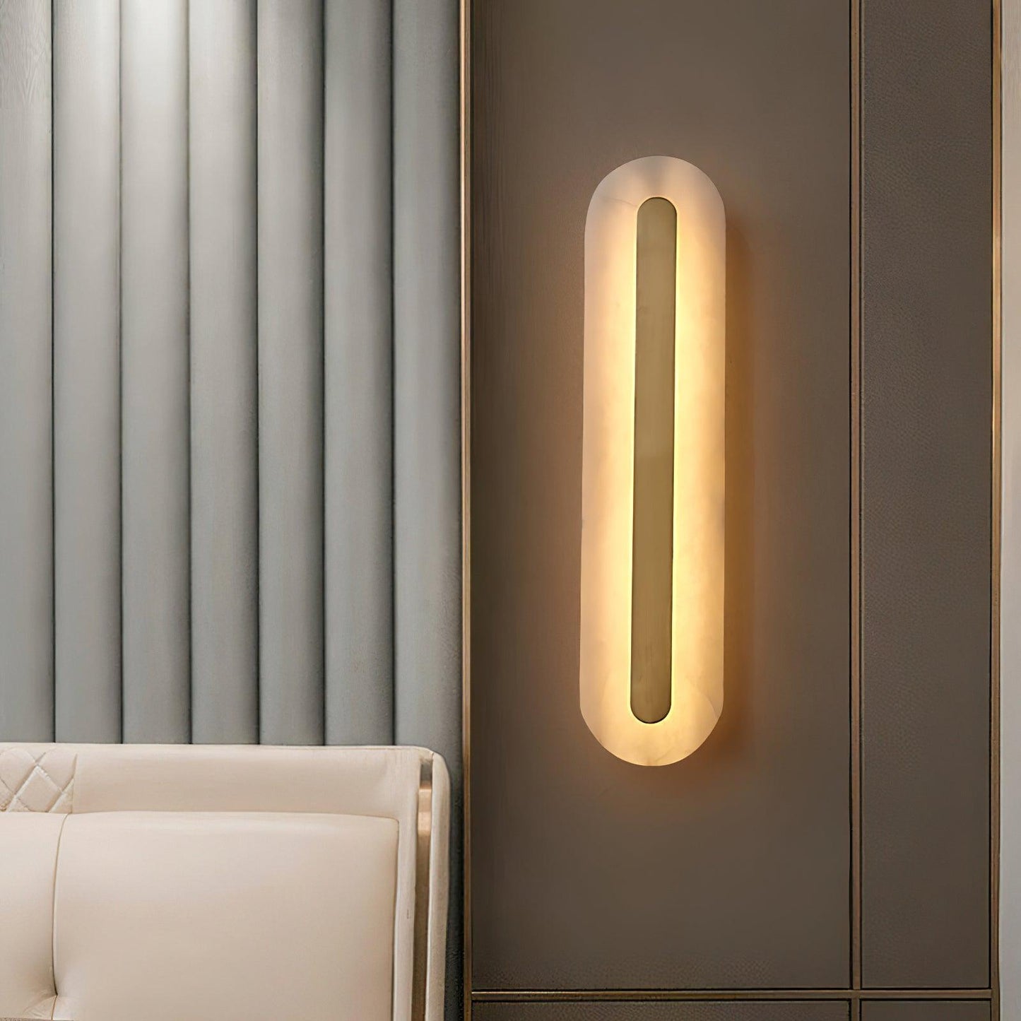 Alabaster Rounded Wall Light - Soft Glow & Energy Efficient Design