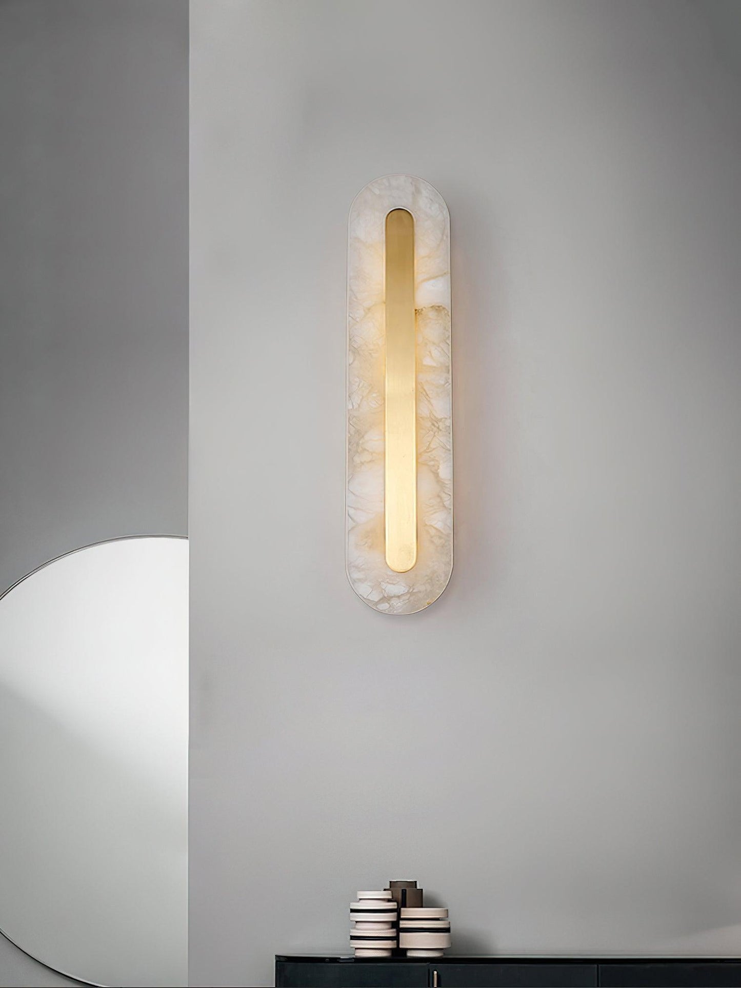 Alabaster Rounded Wall Light - Soft Glow & Energy Efficient Design