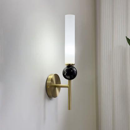 Elegant Marble Vertical Wall Lamp with Adjustable Brightness & Energy