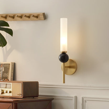 Elegant Marble Vertical Wall Lamp with Adjustable Brightness & Energy