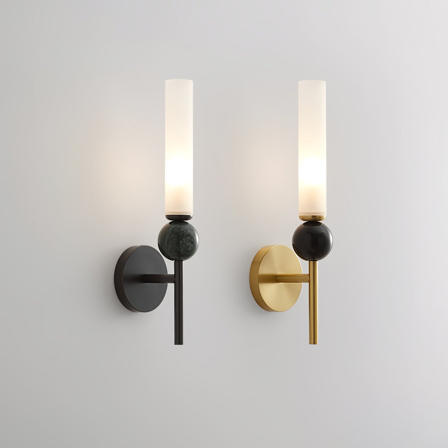 Elegant Marble Vertical Wall Lamp with Adjustable Brightness & Energy