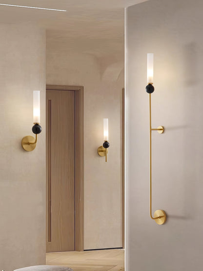 Elegant Marble Vertical Wall Lamp with Adjustable Brightness & Energy