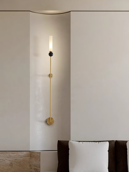 Elegant Marble Vertical Wall Lamp with Adjustable Brightness & Energy