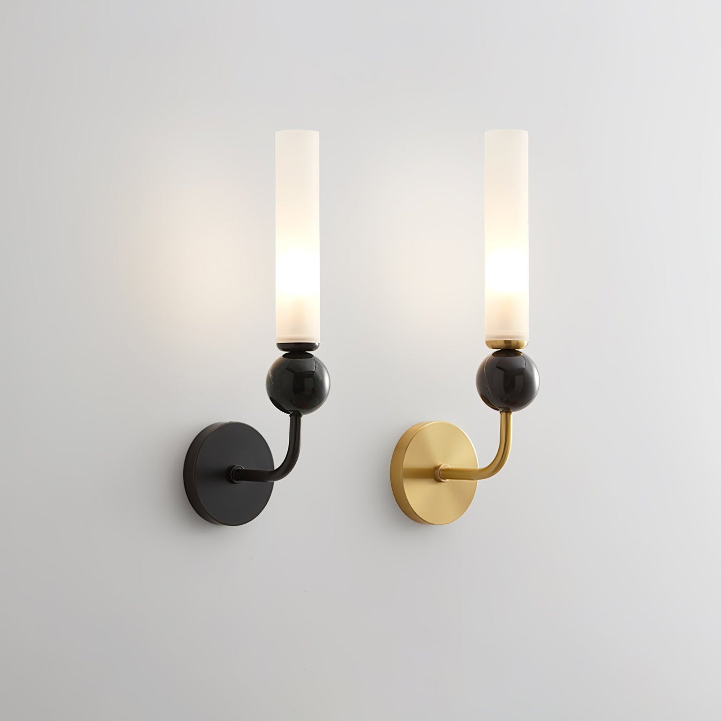 Elegant Marble Vertical Wall Lamp with Adjustable Brightness & Energy