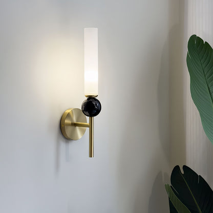 Elegant Marble Vertical Wall Lamp with Adjustable Brightness & Energy