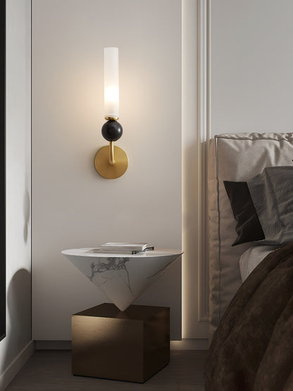 Elegant Marble Vertical Wall Lamp with Adjustable Brightness & Energy