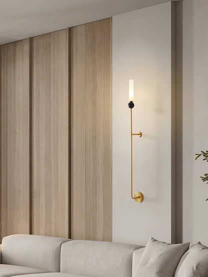 Elegant Marble Vertical Wall Lamp with Adjustable Brightness & Energy