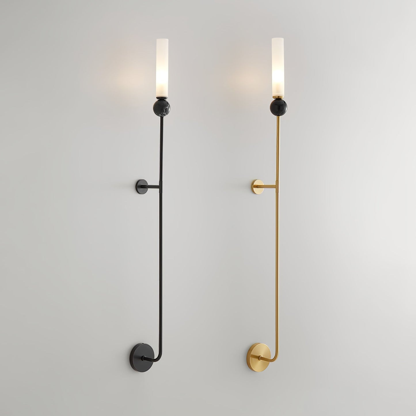 Elegant Marble Vertical Wall Lamp with Adjustable Brightness & Energy