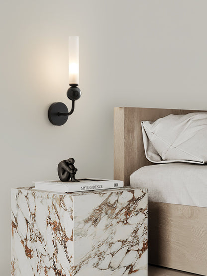 Elegant Marble Vertical Wall Lamp with Adjustable Brightness & Energy