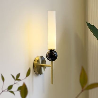Elegant Marble Vertical Wall Lamp with Adjustable Brightness & Energy