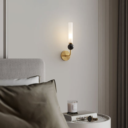 Elegant Marble Vertical Wall Lamp with Adjustable Brightness & Energy