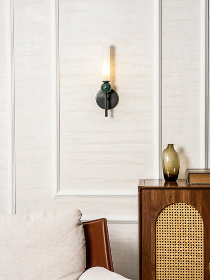 Elegant Marble Vertical Wall Lamp with Adjustable Brightness & Energy