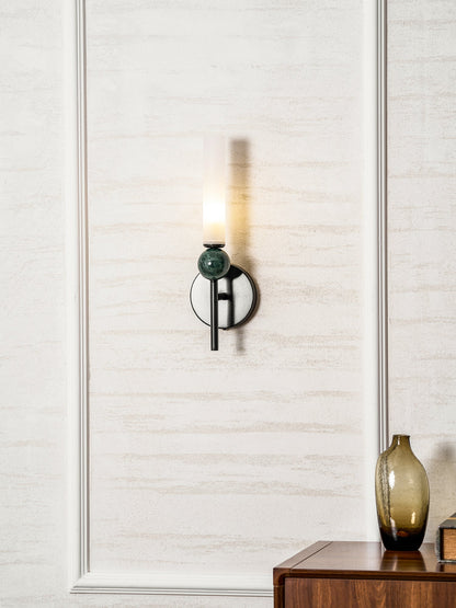Elegant Marble Vertical Wall Lamp with Adjustable Brightness & Energy