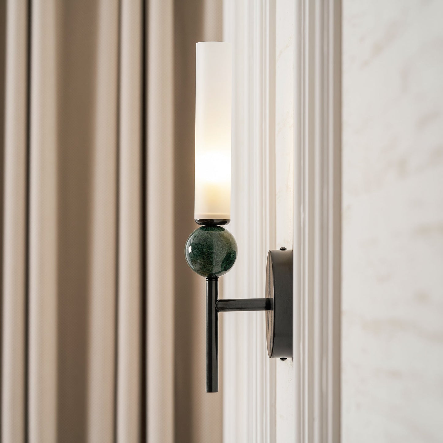 Elegant Marble Vertical Wall Lamp with Adjustable Brightness & Energy