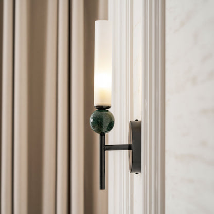 Elegant Marble Vertical Wall Lamp with Adjustable Brightness & Energy