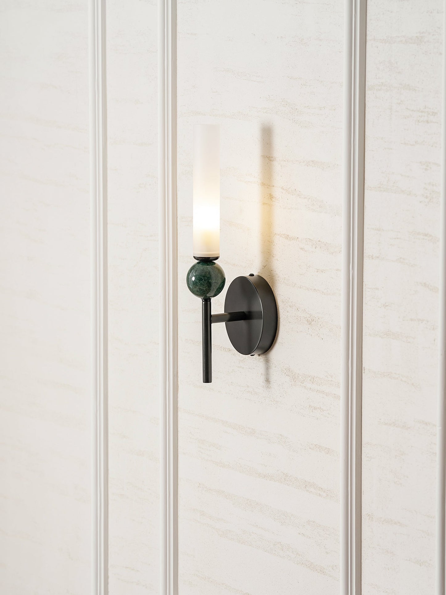 Elegant Marble Vertical Wall Lamp with Adjustable Brightness & Energy