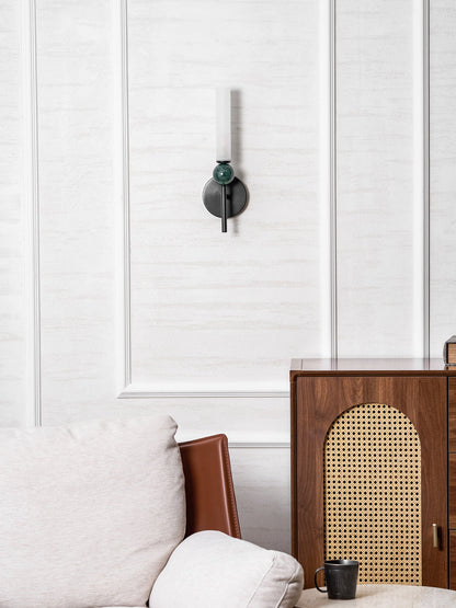 Elegant Marble Vertical Wall Lamp with Adjustable Brightness & Energy