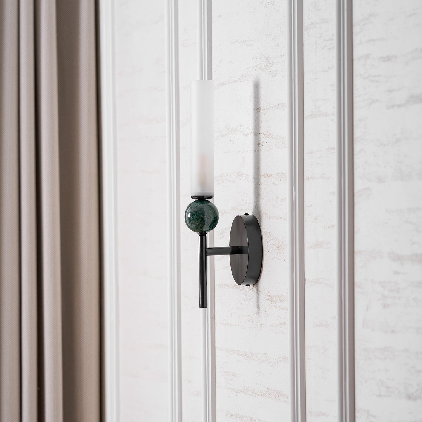 Elegant Marble Vertical Wall Lamp with Adjustable Brightness & Energy