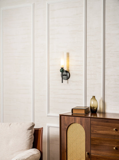 Elegant Marble Vertical Wall Lamp with Adjustable Brightness & Energy