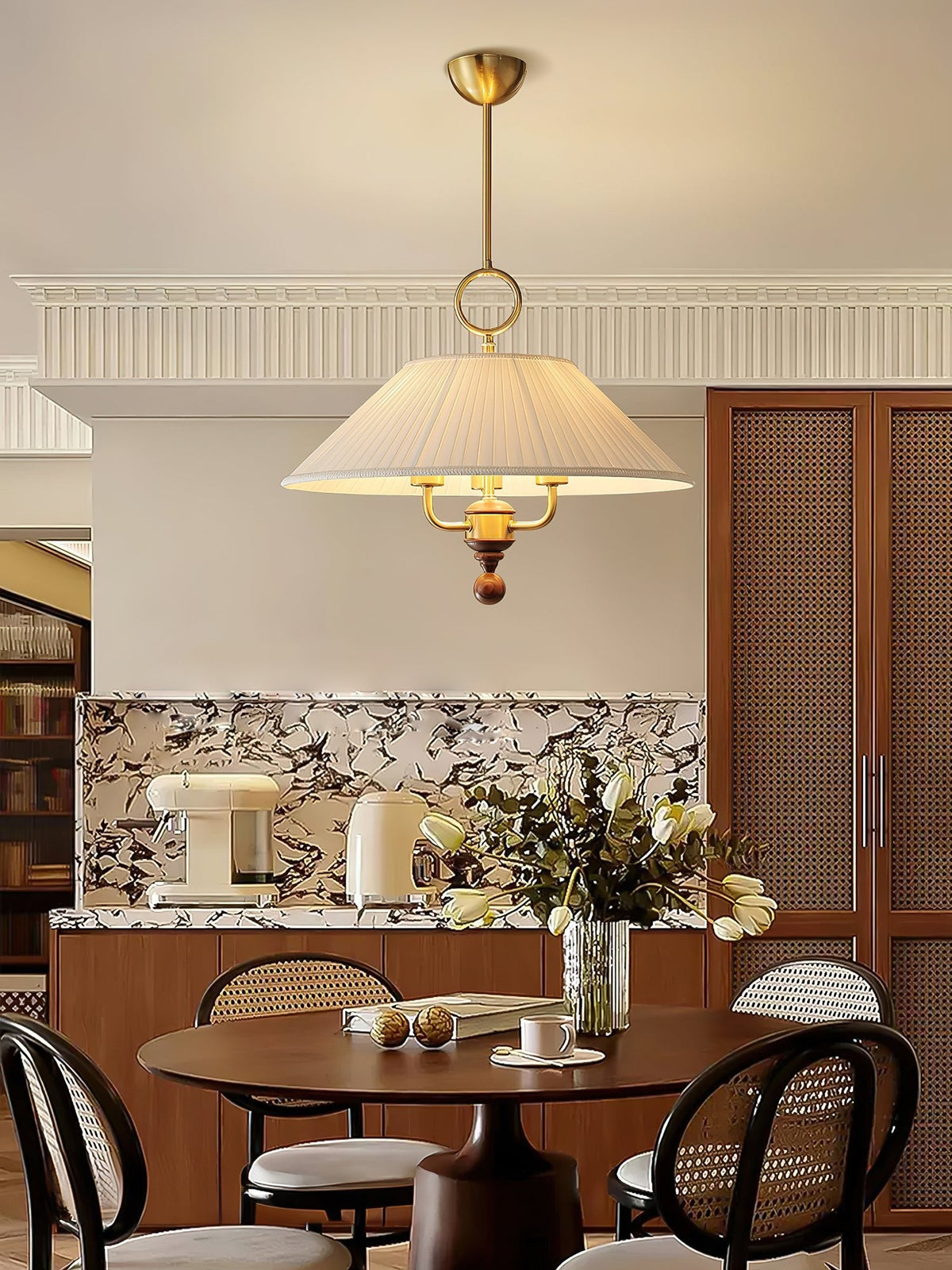 Fluted Pendant Light with Elegant Drape — lifestyle view