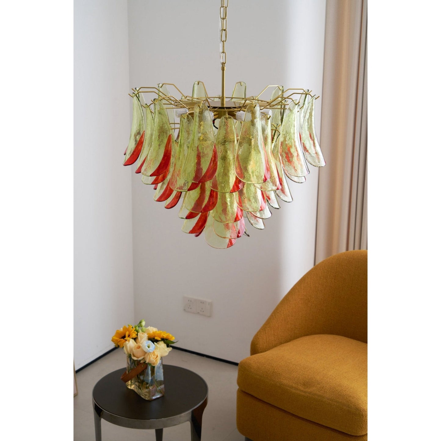 Marielle Glass Chandelier - Elegant Illumination with Adjustable Heigh