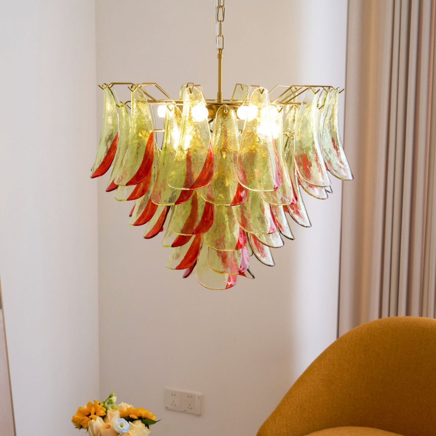 Marielle Glass Chandelier - Elegant Illumination with Adjustable Heigh