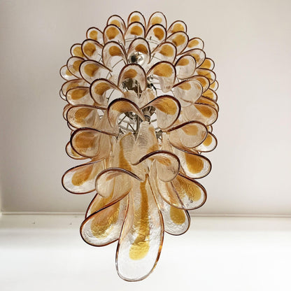 Elegant Marigold Glass Chandelier with Adjustable Height & LED Compati