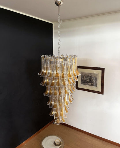 Elegant Marigold Glass Chandelier with Adjustable Height & LED Compati