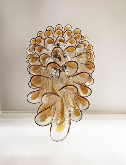 Elegant Marigold Glass Chandelier with Adjustable Height & LED Compati