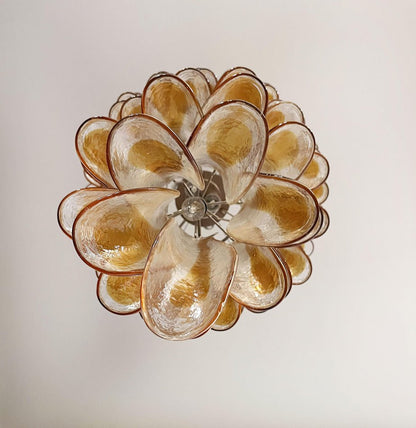 Elegant Marigold Glass Chandelier with Adjustable Height & LED Compati