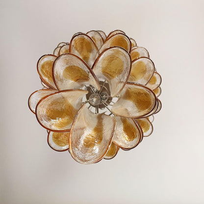 Elegant Marigold Glass Chandelier with Adjustable Height & LED Compati