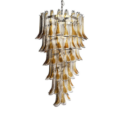 Elegant Marigold Glass Chandelier with Adjustable Height & LED Compati