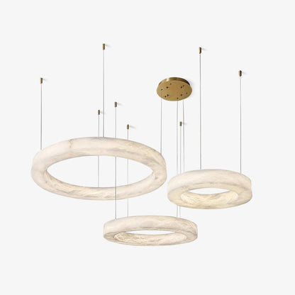Marika Alabaster Chandelier - Elegant Design with Adjustable Height &