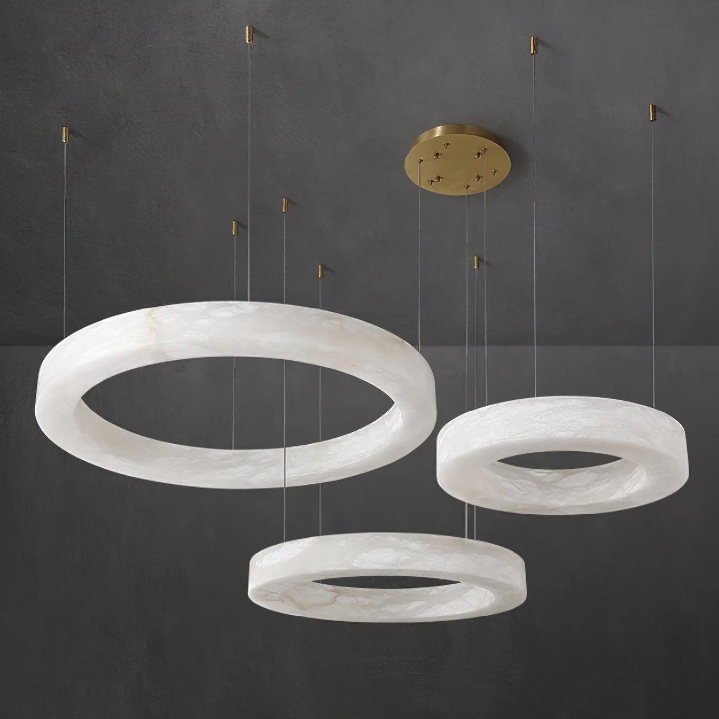Marika Alabaster Chandelier - Elegant Design with Adjustable Height &